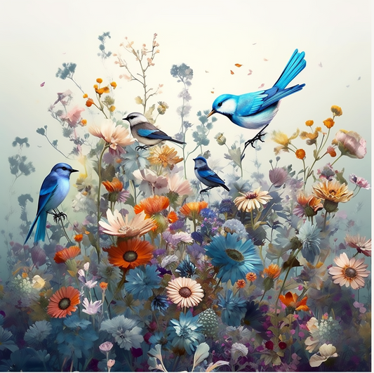 Spring Bird and Flowers 3