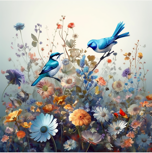 Spring Bird and Flowers 1